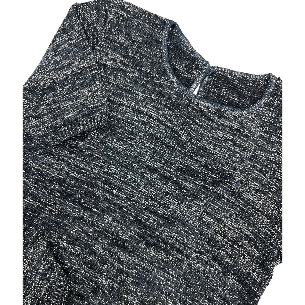FRENCH RAGS Women's Sparkle Knit Short‎ Sleeve Top Made in USA MP M petite